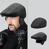 economico Cappelli da uomo-Per uomo Cappello con paraorecchie Coppola Cappello Ascot Cappello da Giornalista Nero Marrone Lana Moda Casual Streetwear Quotidiano Quadri Regolabile Protezione solare Traspirante