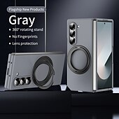 baratos Capa Samsung-telefone Capinha Para Dobra Z 7 Dobra Z 6 Z Fold 5 Z Fold 4 Z Fold 3 Capa traseira Com Suporte e protetor de tela Magnética Retro PC Metal