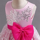 preiswerte Partykleider-kinderkleidung Mädchen Cosplay-Kleid Party Kleid Farbblock Ärmellos Leistung Weihnachten Gitter Rückenfrei Patchwork Schön Süß Polyester Maxi abendkleider Schaukelkleid Tüll-Kleid Winter 4-12 Jahre
