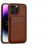 お買い得  iPhone用ケース-電話 ケース 用途 iPhone 16 Pro Max プラス iPhone 15 プロマックスプラス iPhone15 iPhone 14 Pro Max iPhone 13 12 11 Pro Max バックカバー スタンド付き カード挿入口 耐衝撃 レトロ風 TPU PUレザー