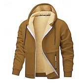 economico felpe in pile-Per uomo Felpa con cappuccio Felpa con cappuccio a zip intera Giacca con cappuccio Giacca in pile Nero Bianco Rosso Blu marino Blu Reale Con cappuccio Liscio Sportivo Giornaliero Per eventi Vintage