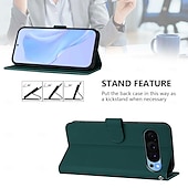 זול תיק טלפון אחר-טלפון מגן עבור Pixel 9 Pro Pixel 9 Pro XL Pixel 8 Pro Pixel 8 פיקסל 9 Pixel 7 Pixel 7 Pro Pixel 6 Pixel 6 Pro כיסוי הפוך עם מעמד עם רצועת יד חריץ לכרטיס רטרו TPU עור PU
