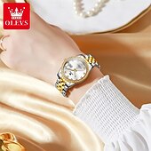 economico Orologi al quarzo-Nuovo regalo per la Festa della Mamma Olevs Olevs brand orologio da donna alla moda con cinturino in acciaio calendario luminoso con diamanti orologio semplice per il tempo libero orologio sportivo