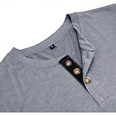 ieftine Tricou casual Henley-Bărbați Tricou Cămașă Henley Tricouri Tricou cu maneca lunga Simplu Henley Casual Concediu Manșon Lung Buzunar Butonul frontal Îmbrăcăminte Bumbac Modă Designer Comfortabil Esențiale
