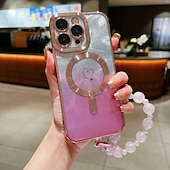 お買い得  iPhone用ケース-電話 ケース 用途 iPhone 16 Pro Max プラス iPhone 15 プロマックスプラス iPhone 14 13 12 11 Pro Max Plus iPhone 14 Pro Max iPhone 13 12 11 Pro Max バックカバー 磁石バックル ワイヤレス充電をサポート リストストラップ付き レトロ風 TPU アクリル