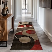 abordables Alfombras de cocina y esteras-Alfombra de pasillo peluda estilo bohemio vintage, suave, antideslizante, lavable, para entrada, cocina, baño y dormitorio