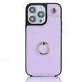 お買い得  iPhone用ケース-電話 ケース 用途 iPhone 16 Pro Max プラス iPhone 15 プロマックスプラス iPhone 14 13 12 11 Pro Max Plus iPhone 14 Pro Max iPhone 13 12 11 Pro Max バックカバー バンカーリング ストラップ付き カード挿入口 レトロ風 TPU PUレザー