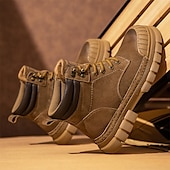 baratos Botas de trabalho-Homens Botas Botas de trabalho Couro Premium Confortável Antiderrapante Com Cadarço Amarelo Cáqui