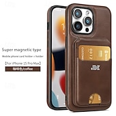 お買い得  iPhone用ケース-電話 ケース 用途 iPhone 16 Pro Max プラス iPhone 15 プロマックスプラス iPhone 14 13 12 Pro Max Plus iPhone 14 Pro Max iPhone 13 12 Pro Max バックカバー スタンド付き 磁石バックル ワイヤレス充電をサポート レトロ風 TPU PUレザー