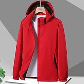 voordelige Fleece &amp; 3-in-1 Jassen-Voor heren Regenjack Buiten waterdicht Winddicht Wandeloutfits Wandelkleding Lente Herfst Windjacks Effen Kleur Donker Grijs Zwart Wit