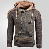 abordables Pull col rond-Homme Pull Pull en tricot A côtes Tricoter Normal Demi-zip Tricoté Bloc de couleur Capuche Mode basique Usage quotidien Rendez-vous Vêtement Tenue Automne hiver Noir Jaune S M L
