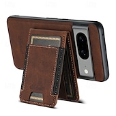 זול תיק טלפון אחר-טלפון מגן עבור Pixel 9 Pro Pixel 9 Pro XL Pixel 8 Pro Pixel 8 Pixel 7 Pixel 7 Pro Pixel 6 Pixel 6 Pro כיסוי אחורי עם מעמד ניתן לניתוק מגנטי רטרו TPU PC עור PU