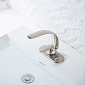 cheap Bathroom Sink Faucets-Wash Basin Mixer Tap Creative Design Brushed Gold Basin Mixer Tap Deck Mounted Cold and Hot Bathroom Faucet