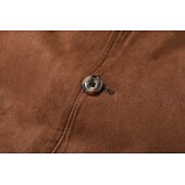 levne Faux semišové bundy-Pánské Rüzgarlık Bunda z umělého semiše Westernová kožená bunda Denní Dovolená Zahřívací Fleece límec Bez fleece podšívky Podzim zima Bez vzoru Módní Šik ven Kapuce Standardní Hnědá Khaki Šedá Saka