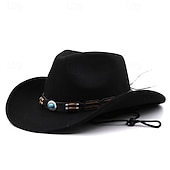 olcso Fedora kalap-Férfi Kentucky Derby Hat Szalmakalap Cowboy kalap Fedora Trilby kalap Fekete Bor Gyapjú Régies stílus Divat 18. század Texas állam Napi Témakör Egyszínű / Sima szín Fényvédő Szerepjáték