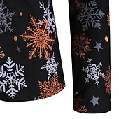 baratos Ternos Estampados-ternos de natal masculinos pretos com estampa de floco de neve, 3 peças, ajuste sob medida, abotoamento simples, um botão, 2024