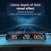 رخيصةأون شاشة عرض رأسية-شاشة عرض أمامية للسيارة HUD OBD/GPS عداد سرعة رقمي عالمي كم/ساعة ميل/ساعة مع إنذار السرعة الزائدة وبوصلة وملحقات