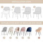 abordables Funda para silla de comedor-Funda para silla de comedor, tapizada en terciopelo elástico, funda para silla de comedor lateral, funda para silla de comedor con respaldo curvo en color burdeos y rojo, fundas para sillas de