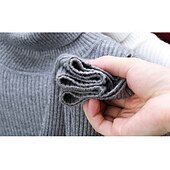 cheap Men&#039;s Pullover Sweater-Men&#039;s Pullover Sweater Jumper Knit Sweater Ribbed Knit Regular Knitted Plain Turtleneck Fashion Casual Daily Wear Date Clothing Apparel Fall &amp; Winter Wine Black S M L