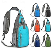 cheap Backpacks &amp; Bags-/ Hiking Sling Backpack Zipper Multi Pocket Rain Waterproof Anatomic Design Wearable Durable Outdoor Hiking Camping Military Nylon Black Army Green Blue