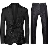 billiga Outfits-Disko 80-talet Byxa Kläder Kostymer och kavajer Disk Ensfärgat Herr Maskerad Prestanda Fest Nattklubb Vuxna Kappa Byxor