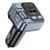 cheap Car Charger-Car Charger 30W Fast Charging Adapter FM Bluetooth Transmitter Handsfree Call with Voltage Monitor MP3 Player for IPhone Samsung