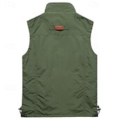 Недорогие Жилеты-Муж. Жилет для туризма и прогулок Зимнее пальто Флисовый жилет для туризма и прогулок Без рукавов Жилет На открытом воздухе Удобный Дышащий Карман Нейлон Черный Военно-зеленный Хаки