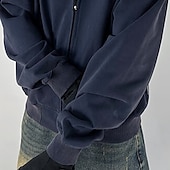 economico felpe con cappuccio da uomo di base-Per uomo Giacca con cappuccio Felpa con cappuccio e zip Felpa con cappuccio invecchiata Blu marino Grigio scuro Con cappuccio A quadri Collage Color Block Ufficio Sportivo Informale Streetwear