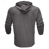 baratos camisetas básicas-Homens Camiseta T-shirt Manga Longa Com Capuz Verão Tecido Moda Designer Básico Com Capuz Férias Rua Para Noite Cinzento Escuro Preto Branco Top Tee para Homens