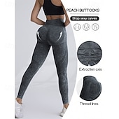 abordables Leggings y mallas de yoga-Mujer Pantalones de yoga Mallas Leggings de Yoga Levantamiento de tope Control de barriga Alta cintura Pilates Entrenamiento de gimnasio Rutina de ejercicio Mallas Leggings Color sólido Negro Rosa