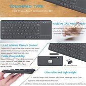 abordables Claviers-Clavier sans fil avec pavé tactile 2,4 g mince portable pour tablette clavier d&#039;ordinateur intelligent pavé tactile portable clavier 78 touches