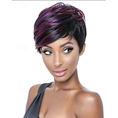 abordables Perruques de qualité supérieure-perruque synthétique coupe lutin droite perruque courte cheveux synthétiques femme douce fête facile à porter noir marron tenue quotidienne fête perruque courte afro-américaine coiffures féminines
