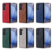 Недорогие Чехлы для Samsung-телефон Кейс для Назначение SSamsung Galaxy Z-сгиб 6 Z Fold 5 Z Fold 4 Z Fold 3 Кейс на заднюю панель и протектор экрана Защита от удара ПК Кожа PU