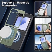 halpa Samsung-kotelot-puhelin Etui Käyttötarkoitus Z Flip 6 Z Flip 5 Z Flip 4 Z Flip 3 Takakuori Magneetti Tukee langatonta latausta Iskunkestävä Retro TPU PC