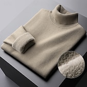preiswerte Herrenpullover-Herren Pullover Strickpullover Gerippt Grobstricken Stricken Standard Strick Glatt Rollkragen Modisch Brautkleider schlicht Freizeitskleidung Verabredung Bekleidung Herbst Winter Kamel Schwarz M L XL