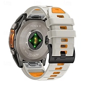 halpa Garmin kellonauhat-Kellon ranneke varten Garmin Fenix 8 47mm 51mm 7X 6 6X Pro Epix Pro Instinct 2X Approach S70 S62 S60 Forerunner 955 945 Epix Marq Descent Quatix 22mm 26mm Silikoni Korvaus Hihna Quick Fit Säädettävä
