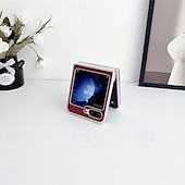 お買い得  サムスン用ケース-Samsung Galaxy Z Flip 6 Z Flip 5 Z Flip 4 Z Flip 3 用の電話ケース バックカバー ショックプルーフ レトロ TPU PUレザー