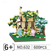 お買い得  組立ておもちゃ-フラワーツリーハウス マイクロミニブロック 大人用 木と植物 クリスマス雰囲気 モデルキット クリエイティブ DIY ギフト 子供用
