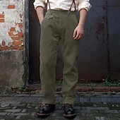 preiswerte Lose-Herren Anzughose Cordhose Stoffhosen Knöpfe Tasche Einfach Komfort Party Arbeit Vintage Meerblau Armeegrün Mikroelastisch
