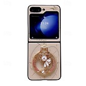 お買い得  サムスン用ケース-電話 ケース 用途 Zフリップ6 Z Flip 5 Z Flip 4 Z Flip 3 バックカバー スタンド付き 磁石バックル ワイヤレス充電をサポート レトロ風 TPU PC