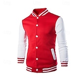 preiswerte Herrenjacken &amp; Herrenmäntel-Herren Leichte Jacke Sommerjacke Bomberjacke übergangsjacke Urlaub Alltagskleidung Warm Klassicher Stil Frühling &amp; Herbst Farbblock Komfort Freizeit Stehkragen Hellgrau Wein Schwarz Dunkelmarine Blau