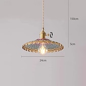 abordables Suspension-luminaires en verre teinté, luminaires suspendus ambrés, îlot de cuisine, luminaires suspendus en verre martelé, abat-jour en verre 110-240v