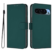 זול תיק טלפון אחר-טלפון מגן עבור Pixel 9 Pro Pixel 9 Pro XL Pixel 8 Pro Pixel 8 פיקסל 9 Pixel 7 Pixel 7 Pro Pixel 6 Pixel 6 Pro כיסוי הפוך עם מעמד עם רצועת יד חריץ לכרטיס רטרו TPU עור PU