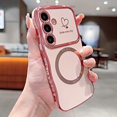 Недорогие Чехлы для Samsung-телефон Кейс для Назначение S24 S24 Ultra Plus S23 Ultra Plus S23 S22 S22 Плюс Ультра S25 Ультра Кейс на заднюю панель Магнитный Поддержка беспроводной зарядки Защита от удара Ретро Покрытие
