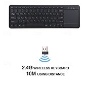 abordables Claviers-Clavier sans fil avec pavé tactile 2,4 g mince portable pour tablette clavier d&#039;ordinateur intelligent pavé tactile portable clavier 78 touches