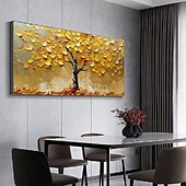 preiswerte Landschaftsgemälde-handgefertigte abstrakte goldene Baumgemälde auf Leinwand handgemalt reich strukturierte Acrylmalerei moderne Ölgemälde Wandkunst handgemaltes Kunstwerk Ölgemälde für Wohnzimmer Wanddekoration