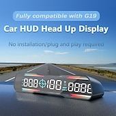 رخيصةأون شاشة عرض رأسية-شاشة عرض أمامية للسيارة HUD OBD/GPS عداد سرعة رقمي عالمي كم/ساعة ميل/ساعة مع إنذار السرعة الزائدة وبوصلة وملحقات