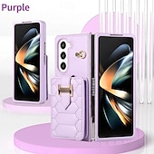 economico Cover Samsung-telefono Custodia Per Z Fold 5 Z Fold 4 Z Fold 3 Per retro con cordino con cinturino da polso Slot per schede Retrò TPU pelle sintetica