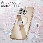 cheap iPhone Cases-Phone Case For iPhone 16 Pro Max Plus iPhone 15 Pro Max Plus iPhone 15 iPhone 14 Pro Max Back Cover with Stand Holder Magnetic Support Wireless Charging Retro TPU PC