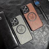 economico Cover per iPhone-telefono Custodia Per iPhone 15 14 Pro Max Plus iPhone 13 12 11 Pro Max Copertura Posteriore Magnetico Supporta la Ricarica Wireless Resistente agli urti Retrò TPU Pelle PU